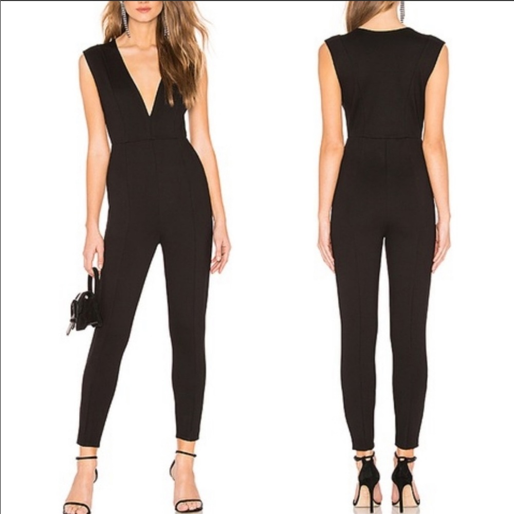Amuse society cats meow black jumpsuit large